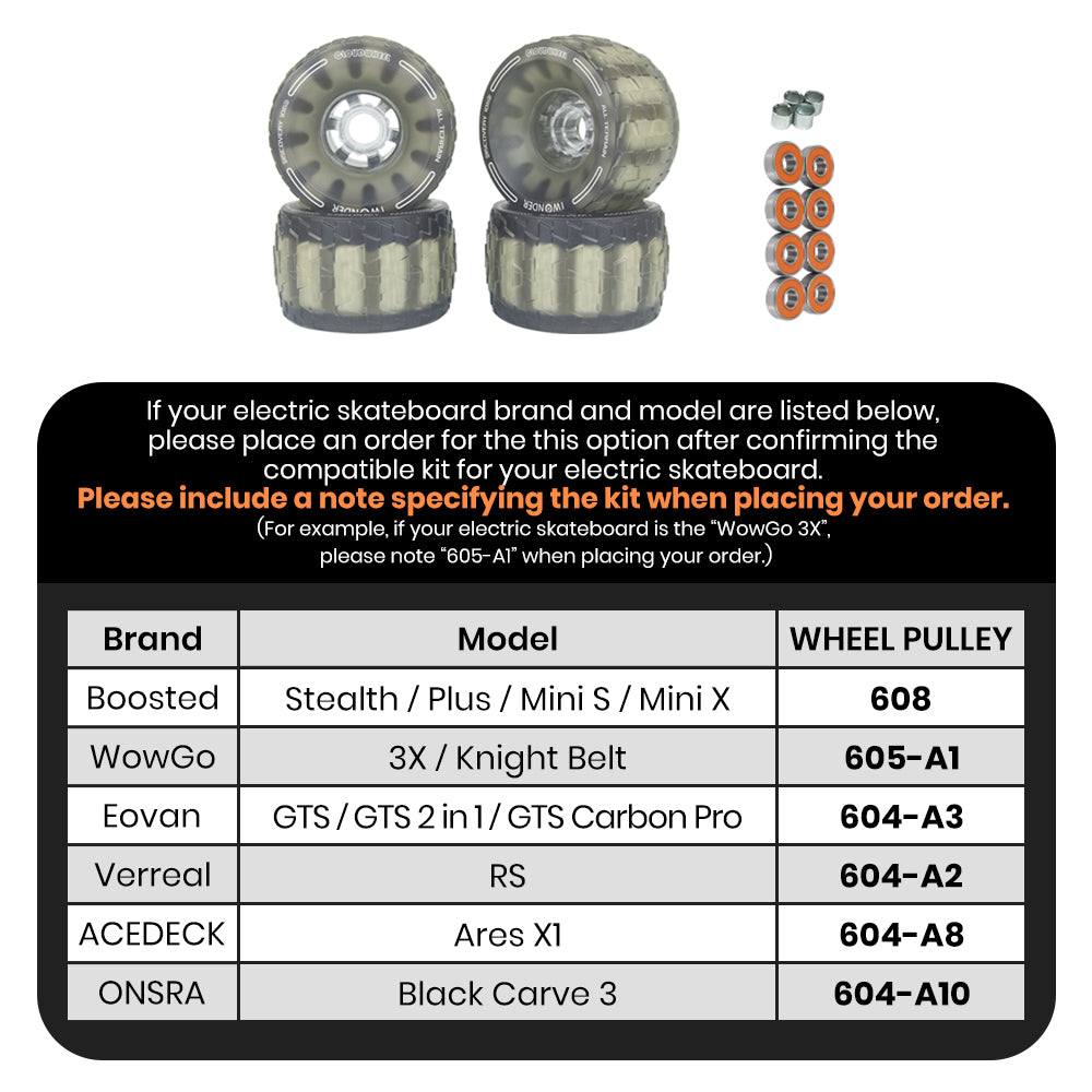 CLOUDWHEEL Discovery 105mm Urban All Terrain Off Road Electric Skateboard Wheels