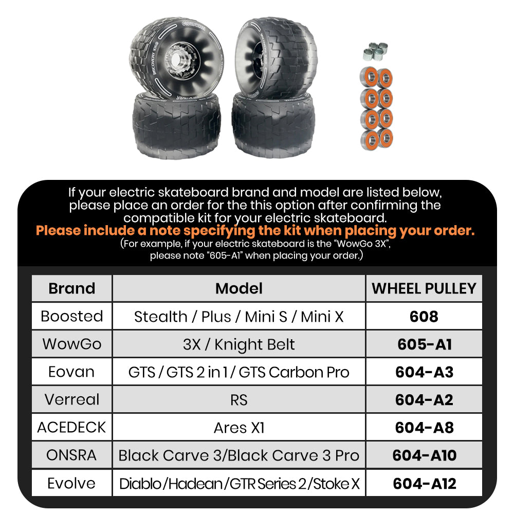 CLOUDWHEEL Discovery 105mm Urban All Terrain Off Road Electric Skateboard Wheels