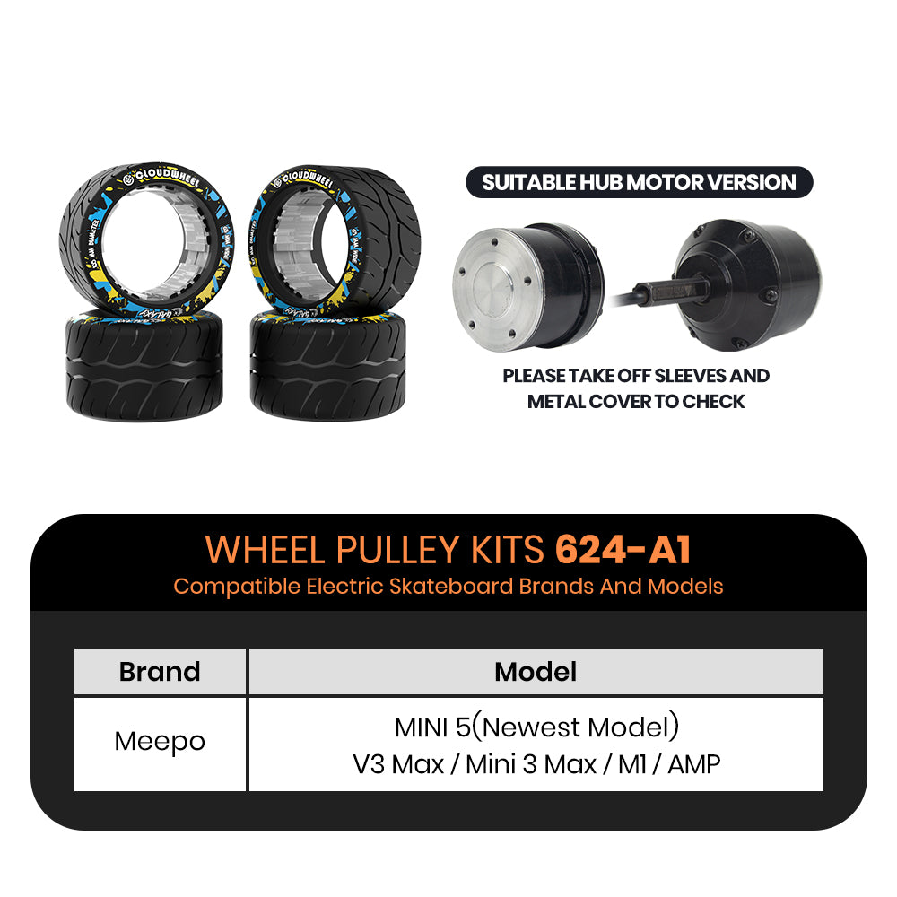 CLOUDWHEEL Galaxy 105mm Hub Motor Sleeve Urban All Terrain Off Road Electric Skateboard Wheels