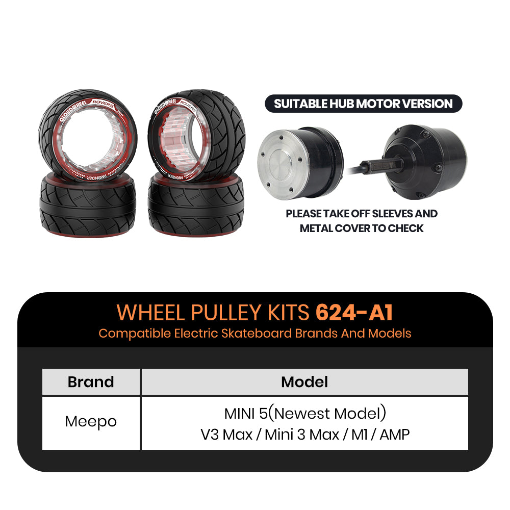 CLOUDWHEEL ROVERS 110R Hub Motor Sleeve Urban All Terrain Off Road Electric Skateboard Wheels