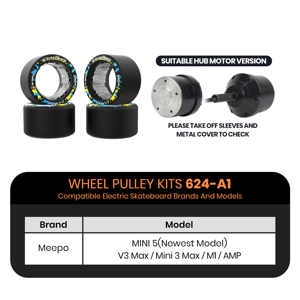 CLOUDWHEEL Galaxy 105mm Hub Motor Sleeve Urban All Terrain Off Road Electric Skateboard Wheels