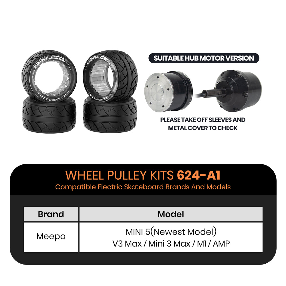 CLOUDWHEEL ROVERS 110R Hub Motor Sleeve Urban All Terrain Off Road Electric Skateboard Wheels