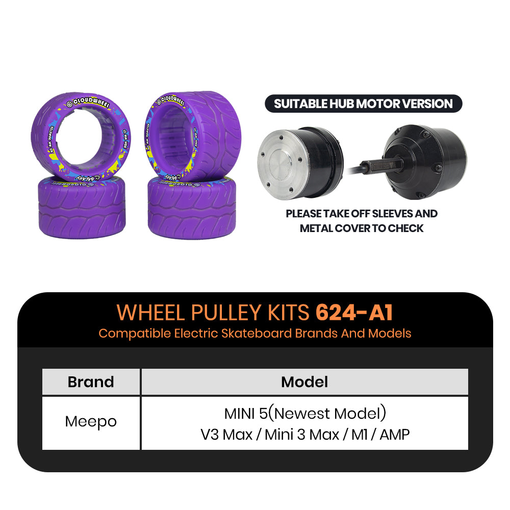 CLOUDWHEEL Galaxy 105mm Hub Motor Sleeve Urban All Terrain Off Road Electric Skateboard Wheels