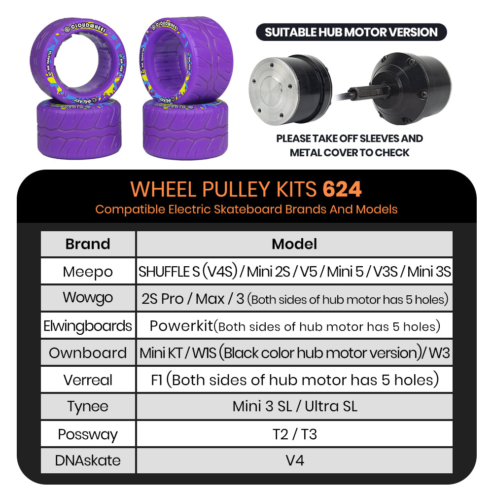 CLOUDWHEEL Galaxy 105mm Hub Motor Sleeve Urban All Terrain Off Road Electric Skateboard Wheels