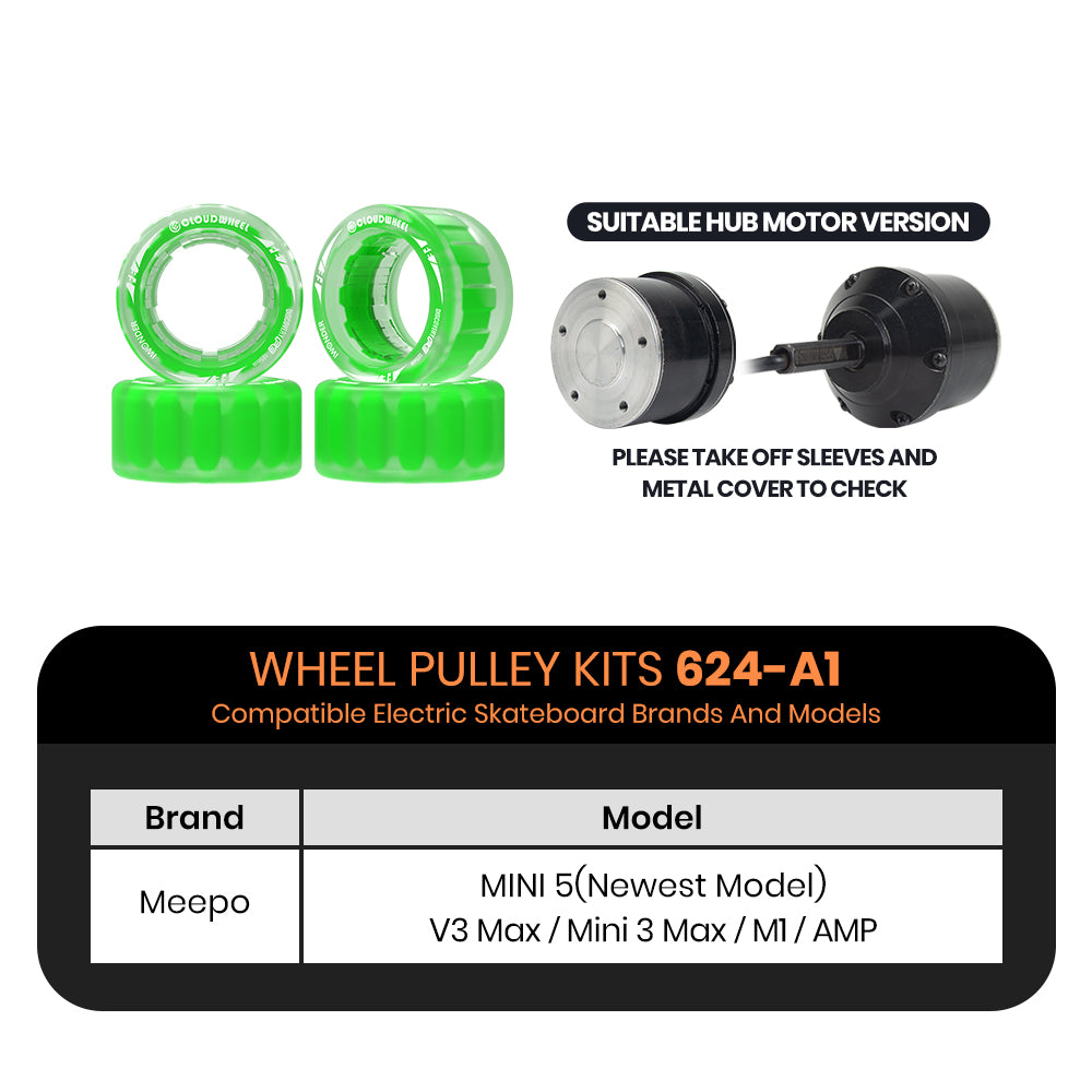 CLOUDWHEEL Discovery FE 105mm Hub Motor Sleeve Urban All Terrain Off Road Electric Skateboard Wheels