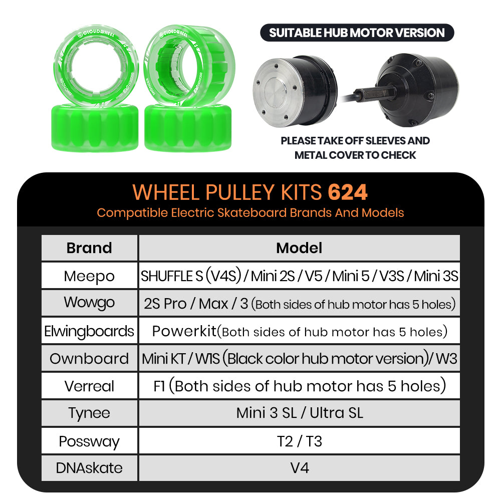 CLOUDWHEEL Discovery FE 105mm Hub Motor Sleeve Urban All Terrain Off Road Electric Skateboard Wheels