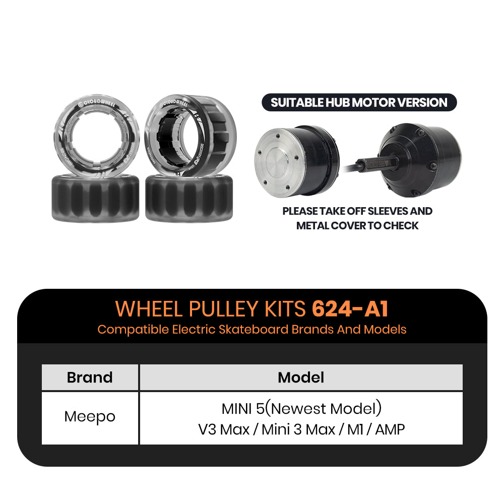 CLOUDWHEEL Discovery FE 105mm Hub Motor Sleeve Urban All Terrain Off Road Electric Skateboard Wheels