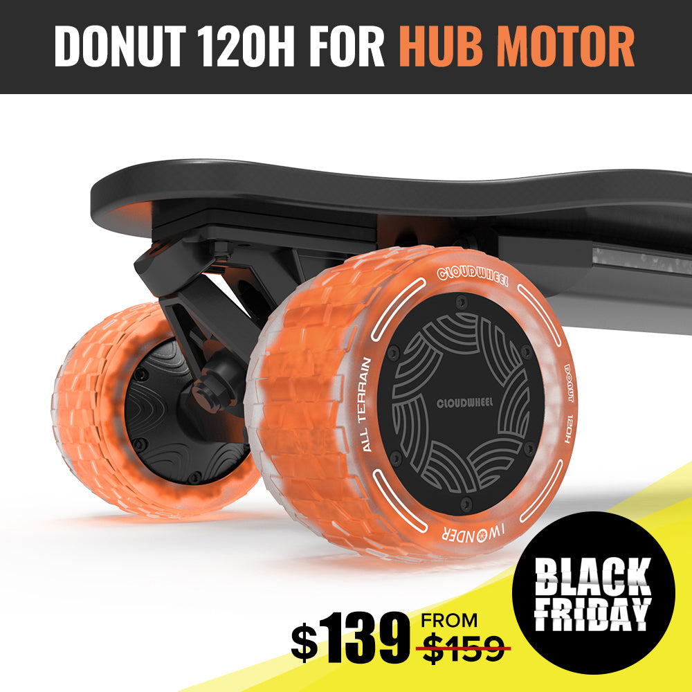 CLOUDWHEEL Donut 120mm Hub Motor Sleeve Urban All Terrain Off Road Electric Skateboard Wheels