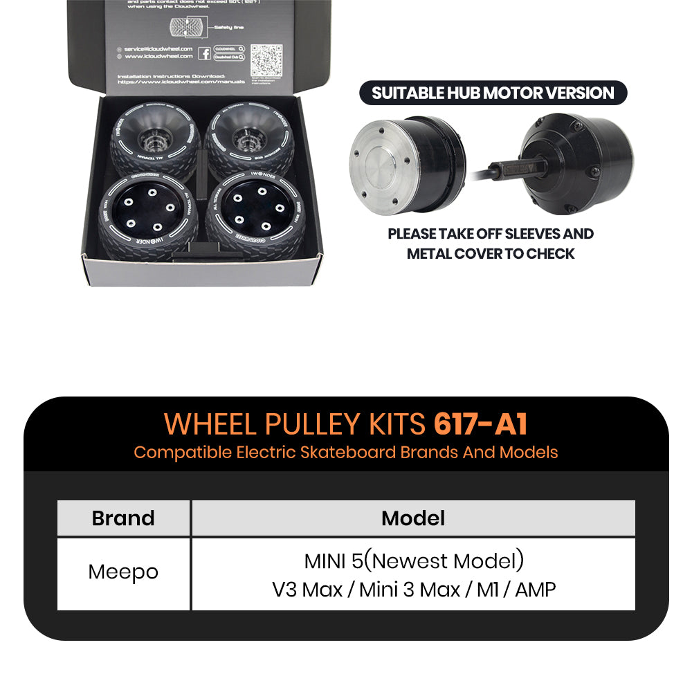 CLOUDWHEEL Donut 120mm Hub Motor Sleeve Urban All Terrain Off Road Electric Skateboard Wheels