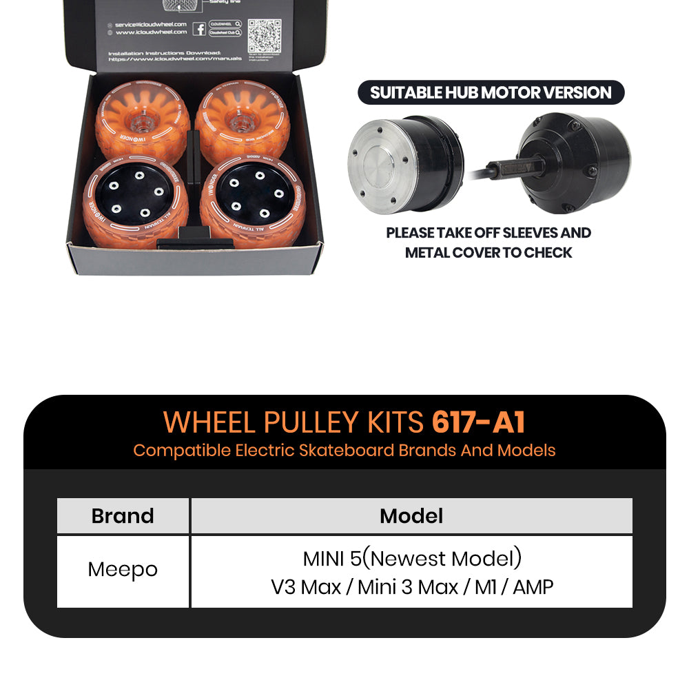 CLOUDWHEEL Donut 120mm Hub Motor Sleeve Urban All Terrain Off Road Electric Skateboard Wheels