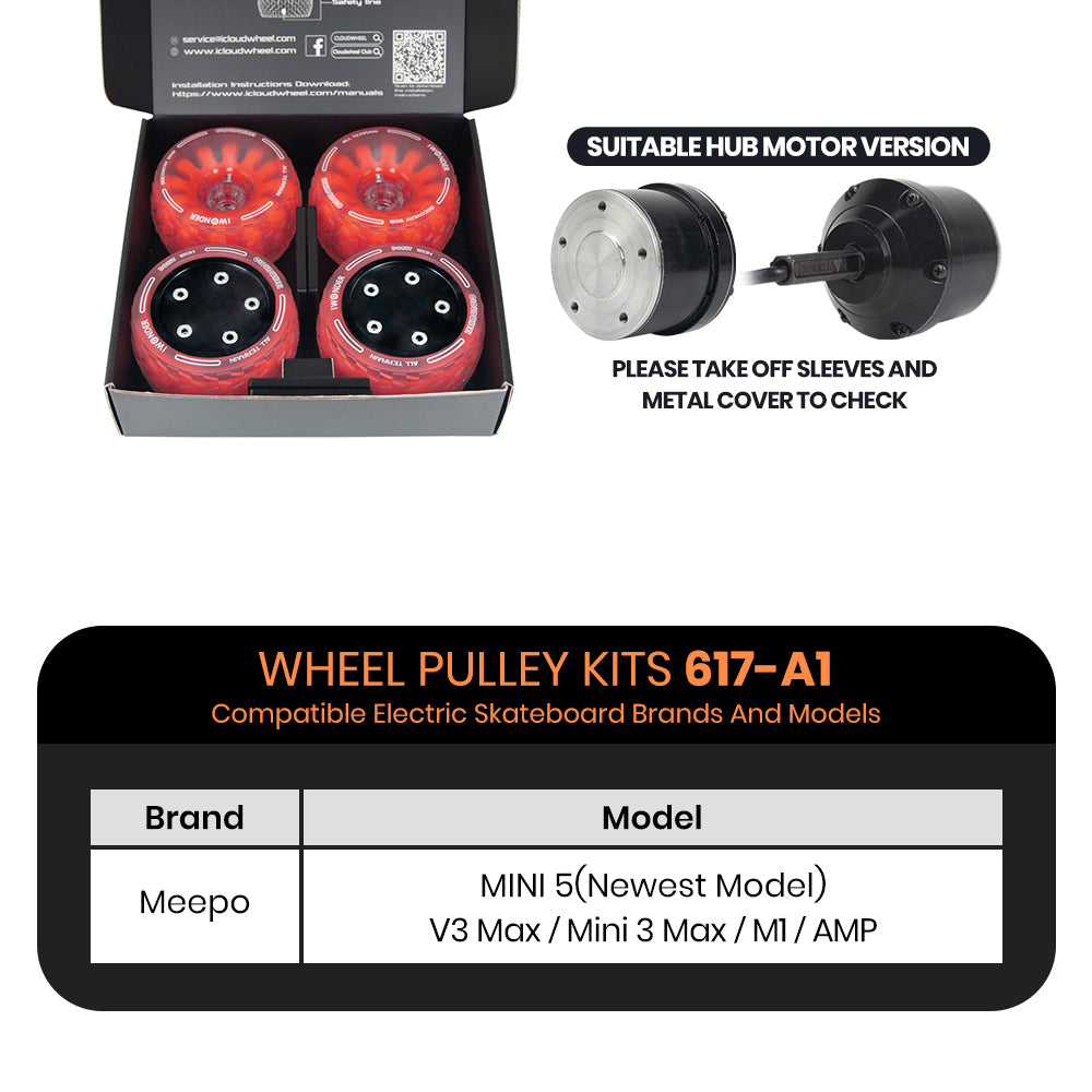 CLOUDWHEEL Donut 120mm Hub Motor Sleeve Urban All Terrain Off Road Electric Skateboard Wheels
