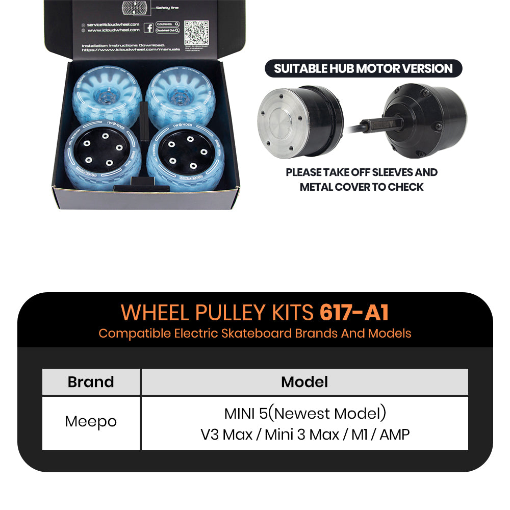CLOUDWHEEL Donut 120mm Hub Motor Sleeve Urban All Terrain Off Road Electric Skateboard Wheels