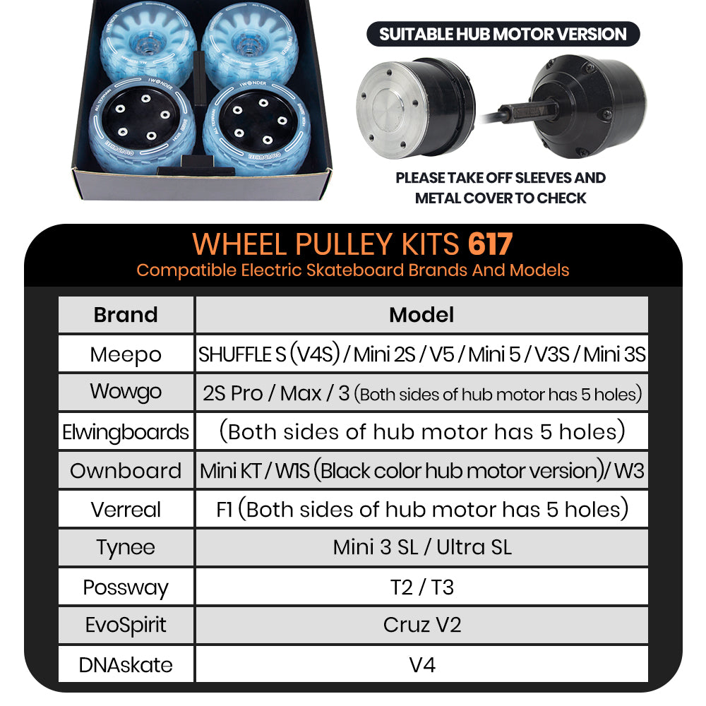 CLOUDWHEEL Donut 120mm Hub Motor Sleeve Urban All Terrain Off Road Electric Skateboard Wheels