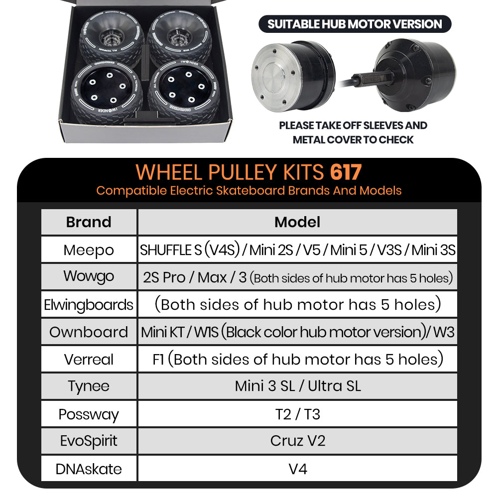 CLOUDWHEEL Donut 120mm Hub Motor Sleeve Urban All Terrain Off Road Electric Skateboard Wheels