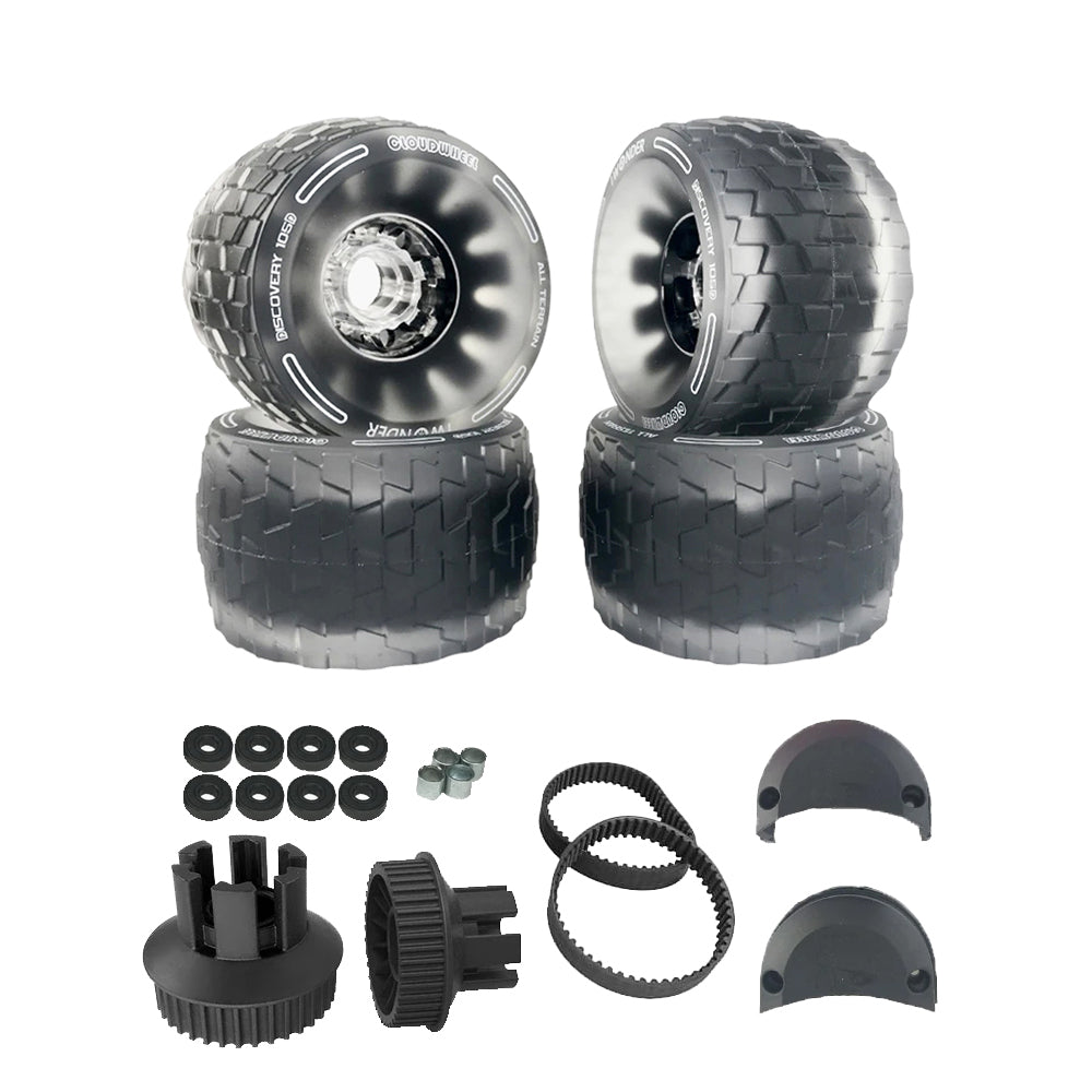 CLOUDWHEEL Discovery 120mm/105mm Urban All Terrain Off Road Electric Skateboard Wheels For Backfire Boards Wheel Pulley Kit