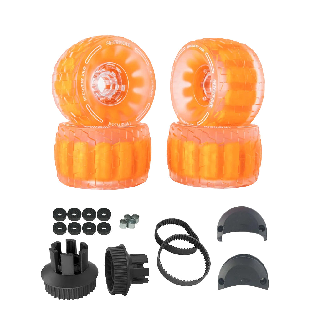 CLOUDWHEEL Discovery 120mm/105mm Urban All Terrain Off Road Electric Skateboard Wheels For Backfire Boards Wheel Pulley Kit