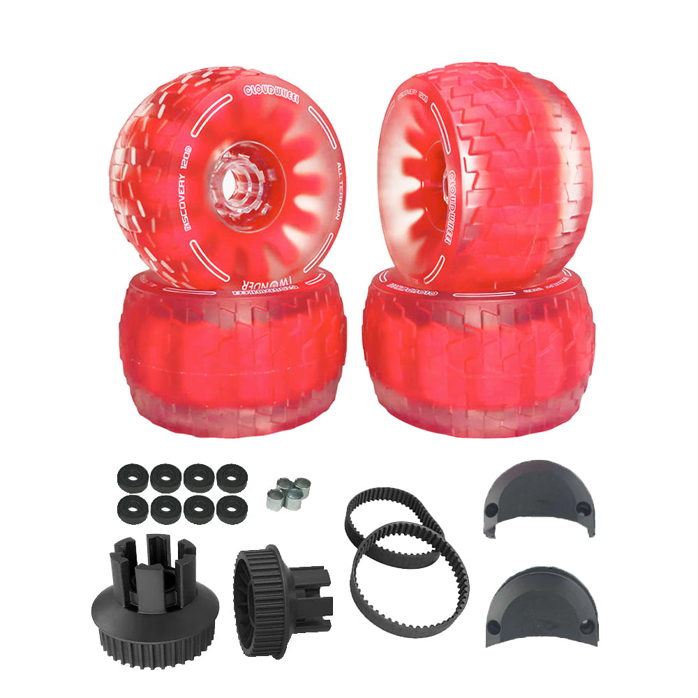 CLOUDWHEEL Discovery 120mm/105mm Urban All Terrain Off Road Electric Skateboard Wheels For Backfire Boards Wheel Pulley Kit