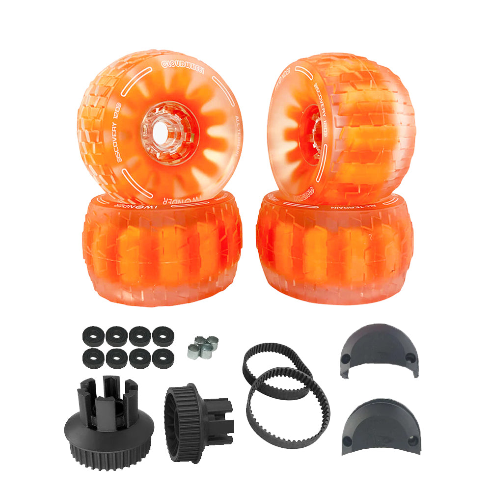 CLOUDWHEEL Discovery 120mm/105mm Urban All Terrain Off Road Electric Skateboard Wheels For Backfire Boards Wheel Pulley Kit