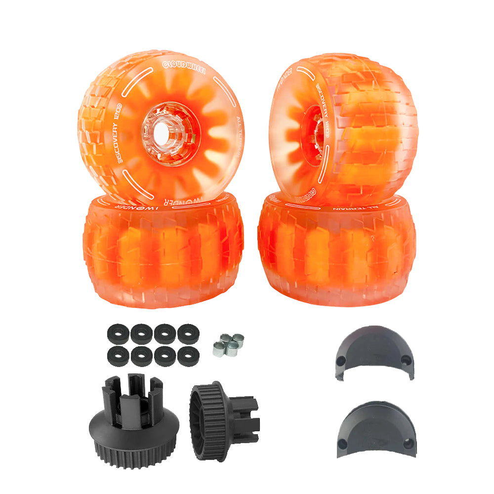 CLOUDWHEEL Discovery 120mm/105mm Urban All Terrain Off Road Electric Skateboard Wheels For Slick Revolution Boards Wheel Pulley Kit