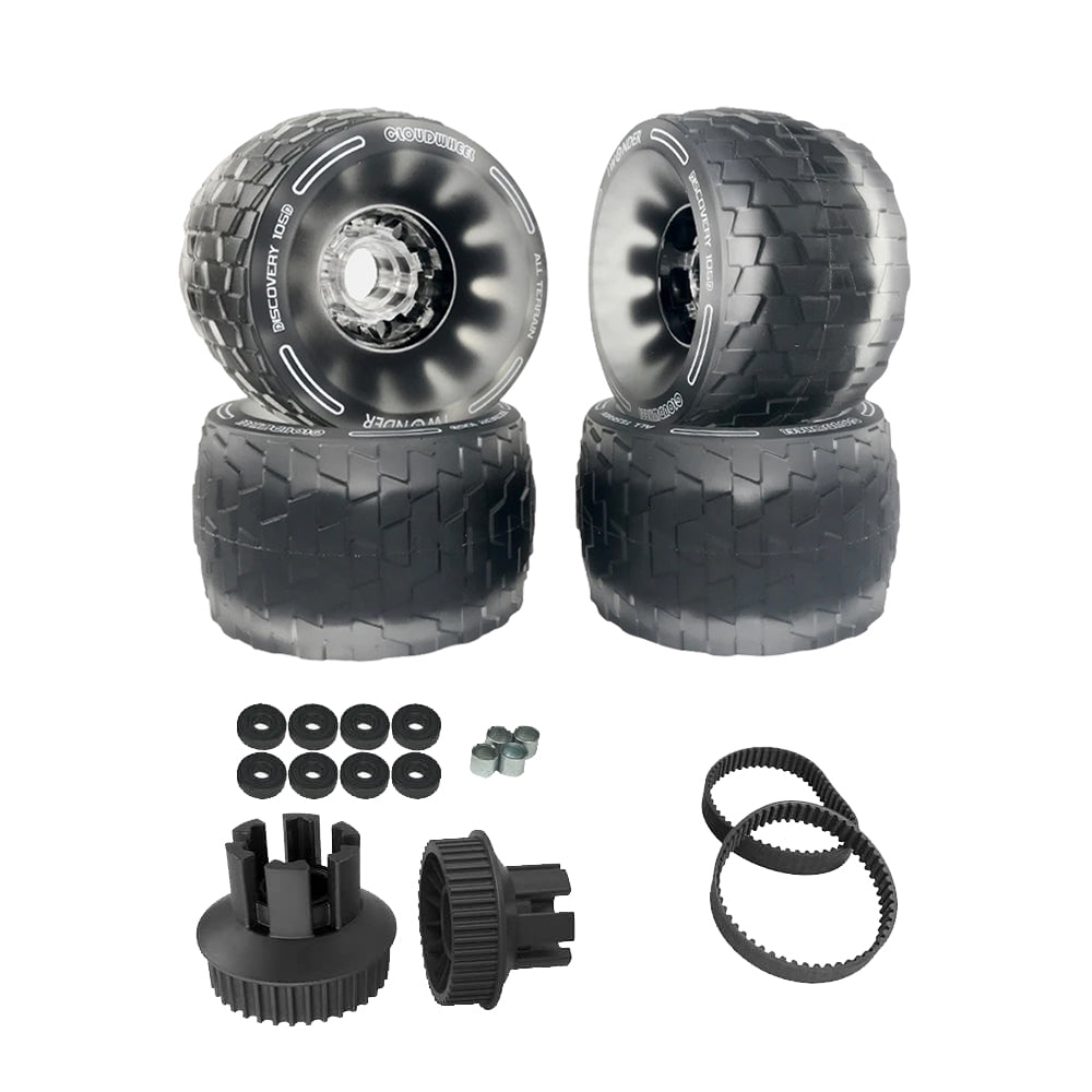 CLOUDWHEEL Discovery 120mm/105mm Urban All Terrain Off Road Electric Skateboard Wheels For Backfire Boards Wheel Pulley Kit