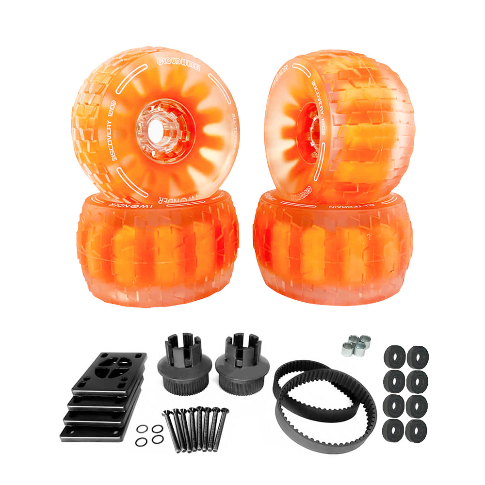 CLOUDWHEEL Discovery 120mm/105mm Urban All Terrain Off Road Electric Skateboard Wheels For Boosted Boards Wheel Pulley Kit