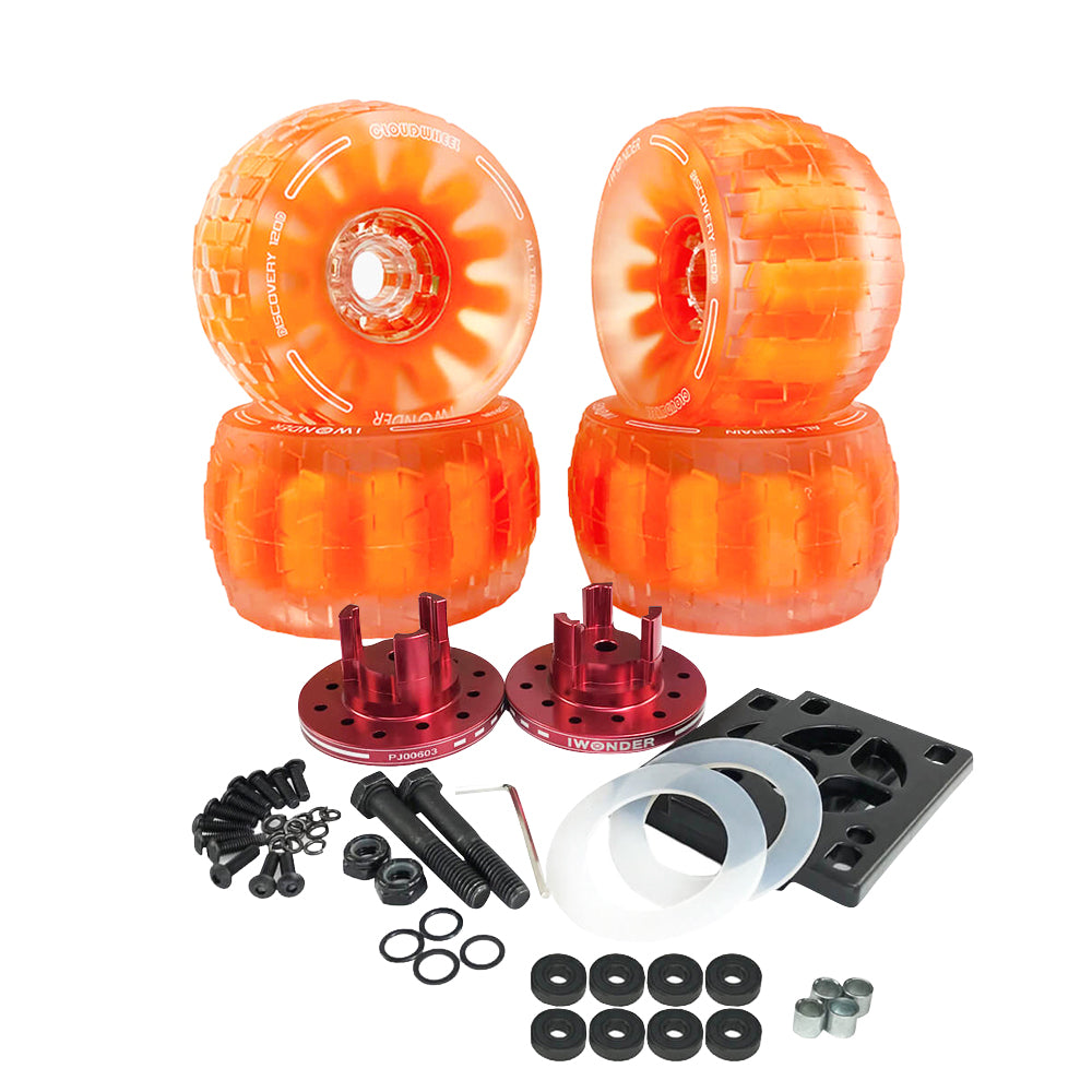 CLOUDWHEEL Discovery 120mm/105mm Urban All Terrain Off Road Electric Skateboard Wheels For Hub Motor Boards Wheel Pulley Kit