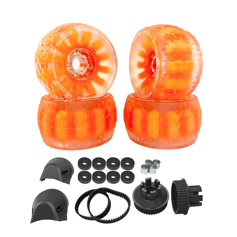 CLOUDWHEEL Discovery 120mm/105mm Urban All Terrain Off Road Electric Skateboard Wheels For Exway Boards Wheel Pulley Kit