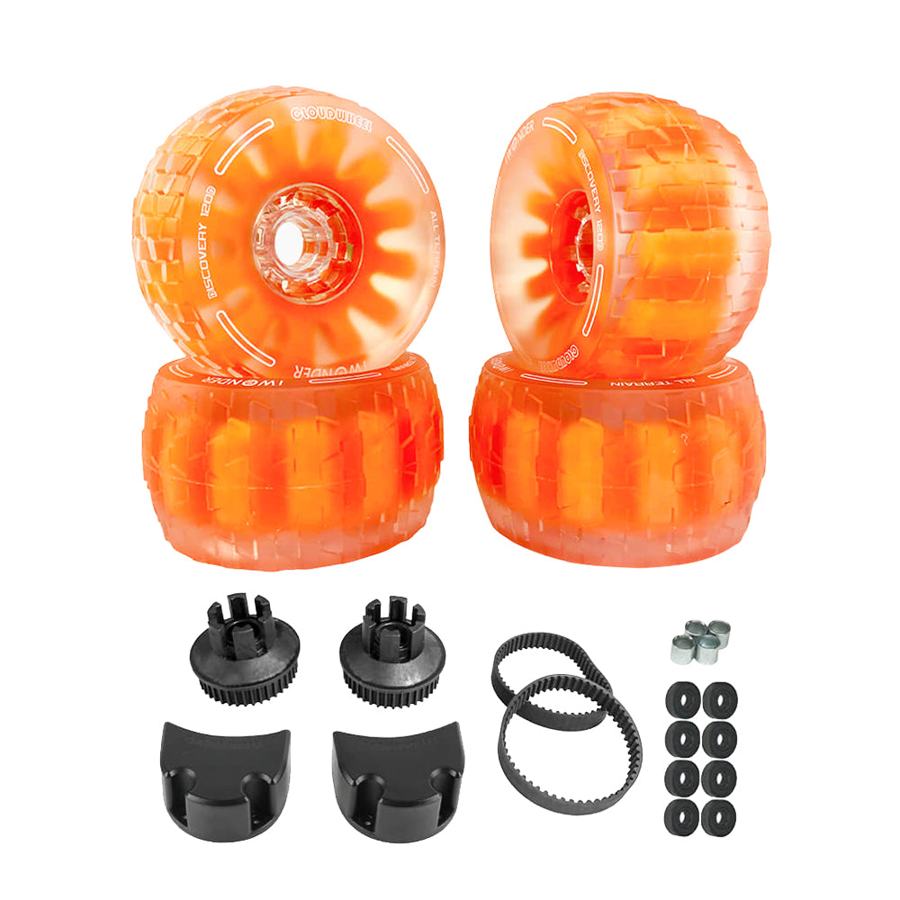 CLOUDWHEEL Discovery 120mm/105mm Urban All Terrain Off Road Electric Skateboard Wheels For Lycaon Boards Wheel Pulley Kit