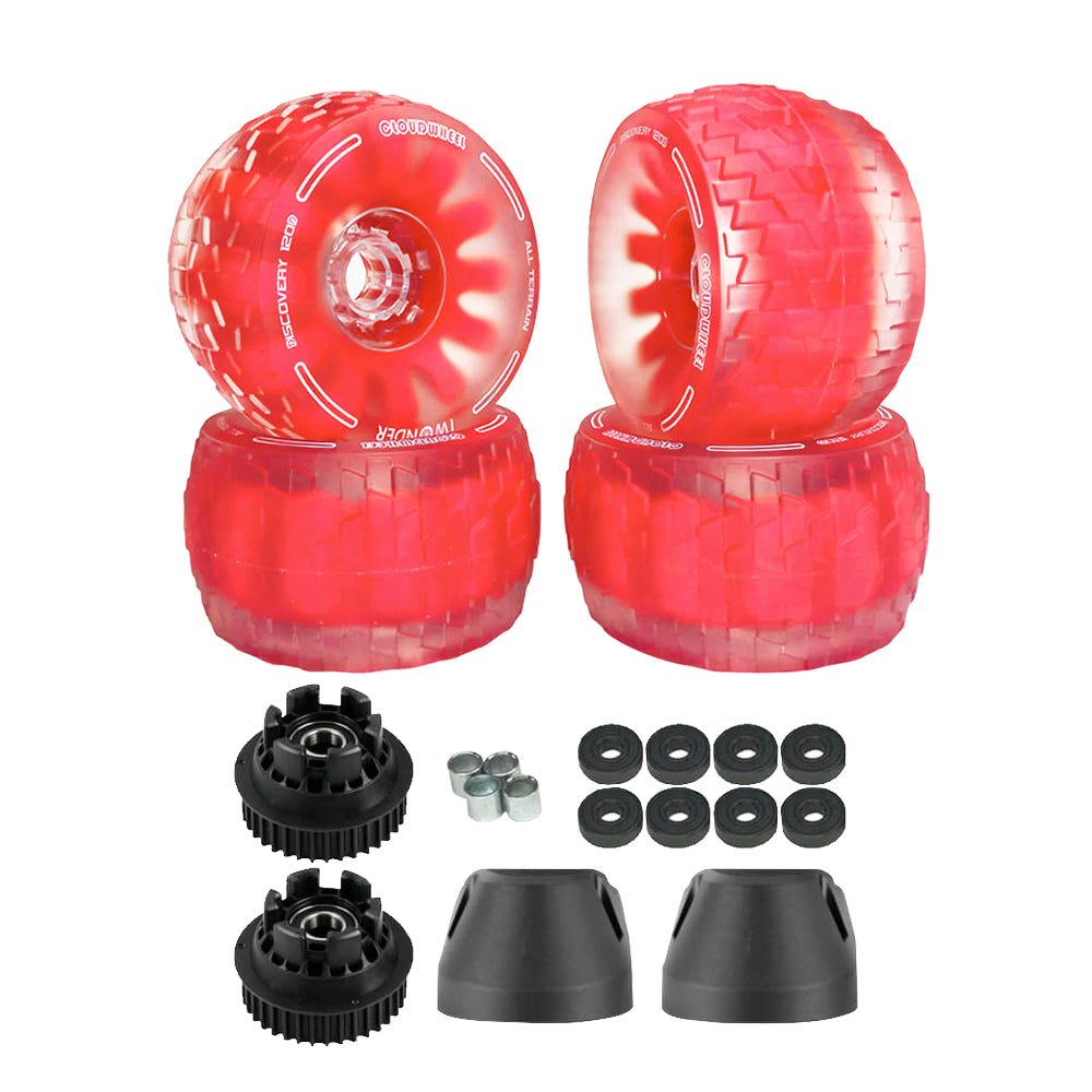 CLOUDWHEEL Discovery 120mm/105mm Urban All Terrain Off Road Electric Skateboard Wheels For Exway Boards Wheel Pulley Kit