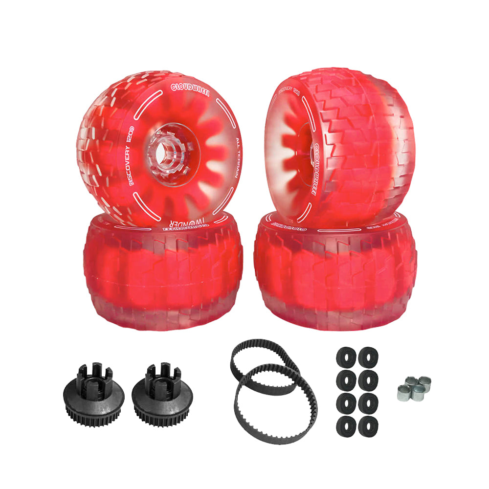 CLOUDWHEEL Discovery 120mm/105mm Urban All Terrain Off Road Electric Skateboard Wheels For Verreal RS Wheel Pulley Kit