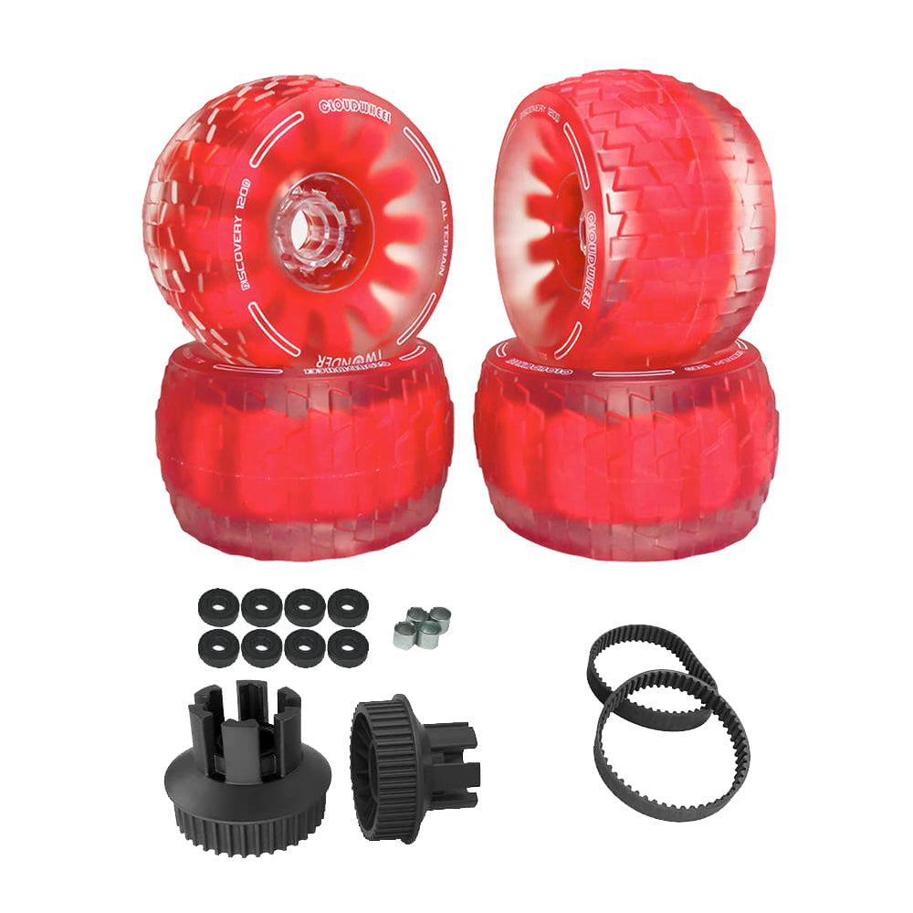 CLOUDWHEEL Discovery 120mm/105mm Urban All Terrain Off Road Electric Skateboard Wheels For Backfire Boards Wheel Pulley Kit