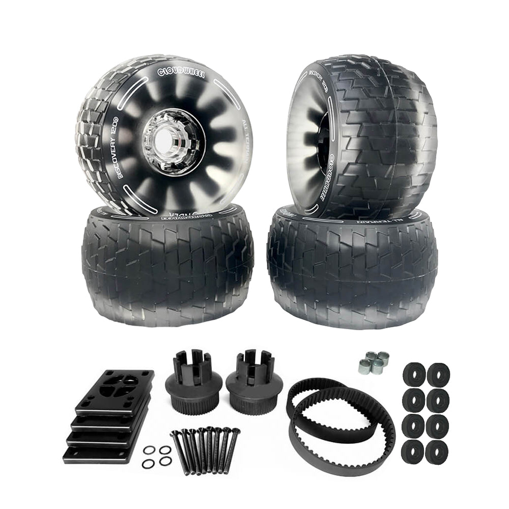 CLOUDWHEEL Discovery 120mm/105mm Urban All Terrain Off Road Electric Skateboard Wheels For Meepo Belt Board Wheel Pulley Kit