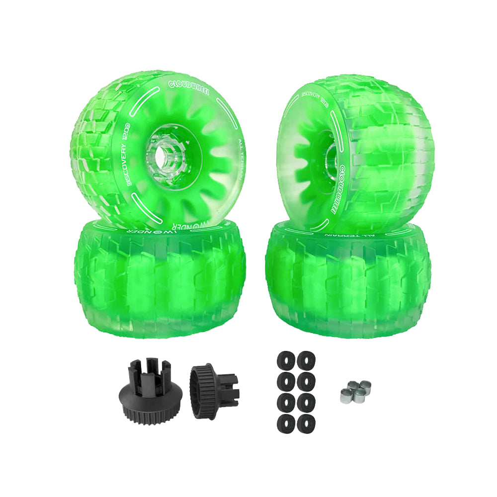 CLOUDWHEEL Discovery 120mm/105mm Urban All Terrain Off Road Electric Skateboard Wheels For WowGo Boards Wheel Pulley Kit