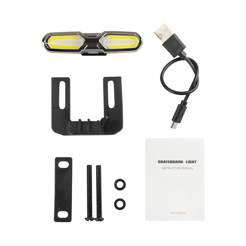 IWONDER Waterproof USB Rechargeable Skataboard LED Flashing Safety Rear Light