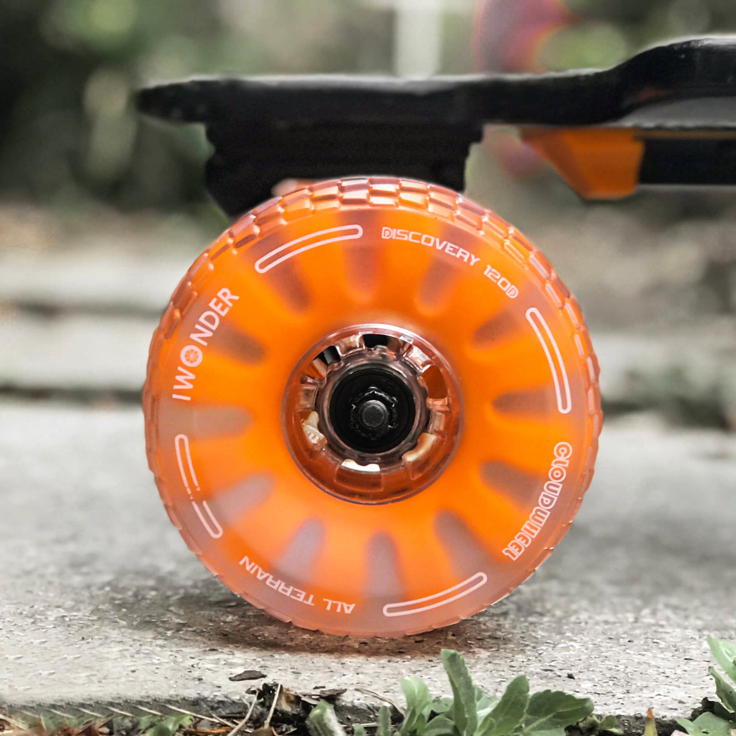 CLOUDWHEEL Discovery 120mm/105mm Urban All Terrain Off Road Electric Skateboard Wheels For WowGo Boards Wheel Pulley Kit