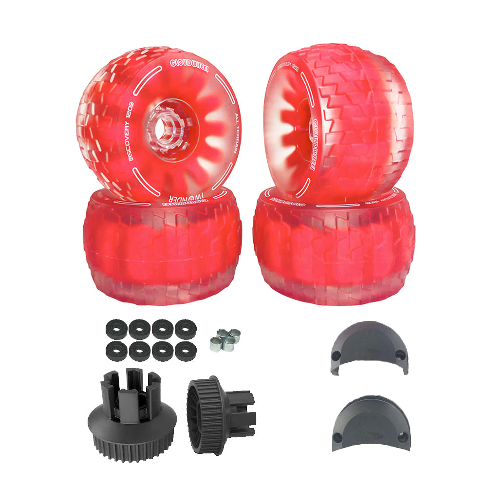 CLOUDWHEEL Discovery 120mm/105mm Urban All Terrain Off Road Electric Skateboard Wheels For Slick Revolution Boards Wheel Pulley Kit