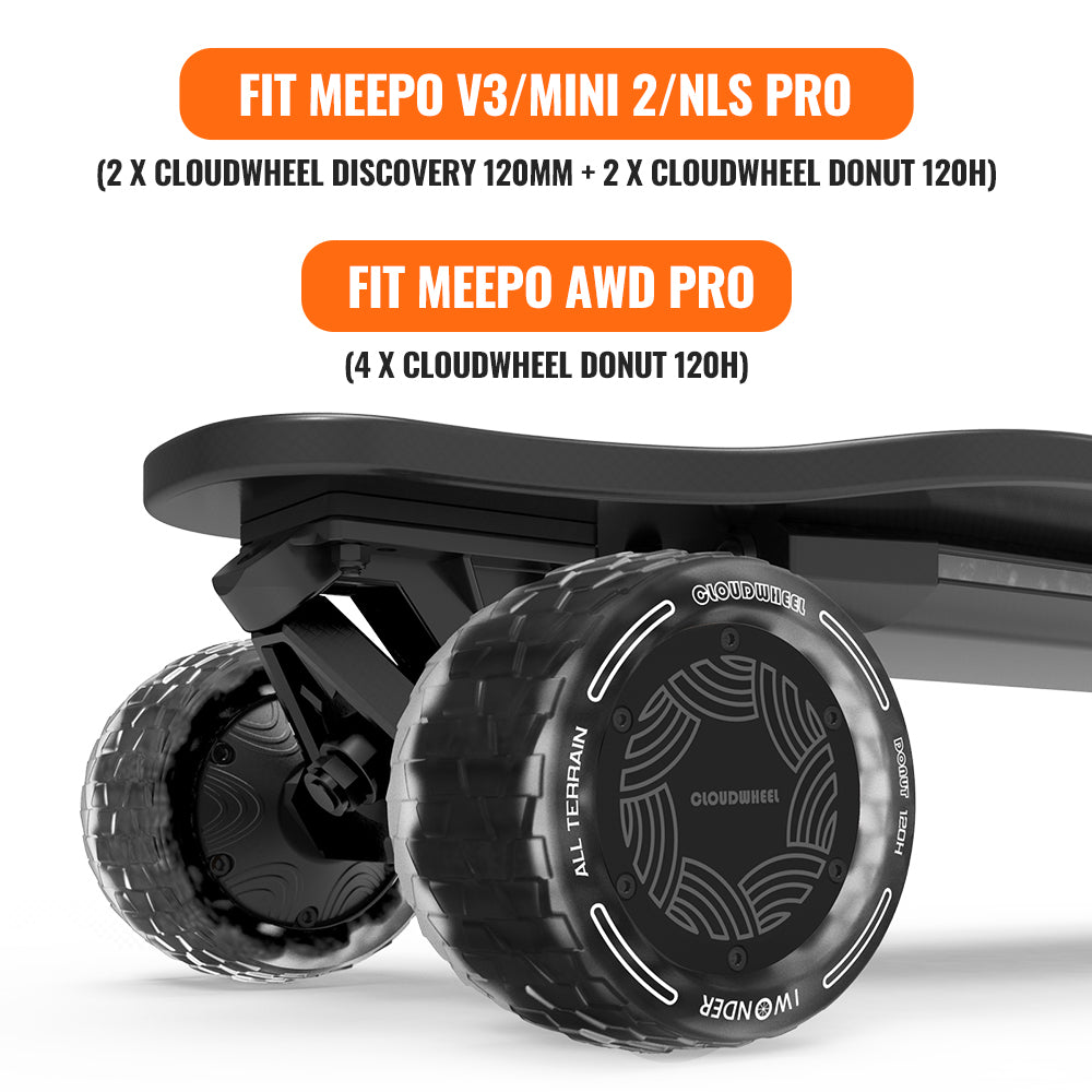 CLOUDWHEEL Donut 120mm Hub Motor Sleeve DIY Kits Urban All Terrain Off Road Electric Skateboard Wheels For Meepo Boards